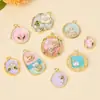 Colgante de Pintura al Óleo Jardín de Monet Estilo Chino Nuevo Colgante de Collar de Esmalte y Perla Flor Pájaro Accesorios de Joyería DIY