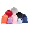 Bolsa de Franela con Cordón Bolsa Pequeña de Tela Almacenamiento de Joyería Bolsa para Juguetes Bolsa de Terciopelo Negro con Cordón Personalizado
