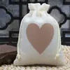 Bolsa de Almacenamiento Gruesa de Algodón Orgánico con Forma de Corazón y Cordón Bolsa de Regalo para Fiesta Bolsillo con Cordón Resistente al Desgaste Exportación Internacional