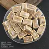 Acessórios para Joias DIY Contas Cerâmicas Quadradas Curtas com Furos Retos, Contas Soltas Quadradas com Esmalte Floral, Materiais para Chaveiros, Acessórios para Miçangas