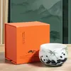 Taza de té de cerámica con patrón de bambú de panda pintada a mano, taza maestra de juego de té kung fu, taza de té creativa para el hogar
