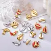 Colgante Redondo en Forma de Corazón de Acero Inoxidable Dorado Accesorios para Joyería DIY Collares Pulseras Venta al por Mayor