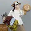 Moda Outono 2026: Suéter Estilo Artístico Dupla Camada Algodão Gaze Manga Longa para Mulheres, Top Casual Slim-Fit Atacado