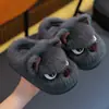 Pantuflas de algodón de invierno para niños y niñas, cálidas, de felpa, con suela gruesa, antideslizantes, de pelo para casa, para padres e hijos, con talón cubierto