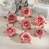 Cabeças de flores de peônia artificiais estilo europeu de 6 cm, decorações de flores de seda, adereços de casamento, adereços de fotografia, materiais de decoração de parede de flores