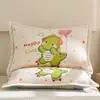 Funda de Almohada de Dibujos Animados Algodón Puro Paquete Individual 100 Gasa de Algodón Funda de Almohada para Niños Par Cubierta Protectora para Núcleo de Almohada 35X55