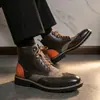 2026 sapatos de cano alto casuais de negócios da moda, confortáveis e populares para live-streaming, botas masculinas, sapatos de couro