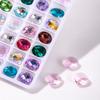 Taladro de Uñas Forma Ovalada de Huevo Huevo de Paloma Super Brillante K9 Vidrio Brillante Cristal Transparente Forma Puntiaguda Joyería para Uñas