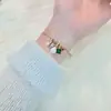 Versión Alta Electrochapado en Oro Real Nuevo Pulsera de Perlas de Agua Dulce con Circonita de Colores Europea y Americana Joyería de Mano de Múltiples Colgantes de Moda Simple