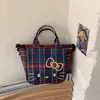 Nova Bolsa Transversal Leve, Bolsa Xadrez Versátil Infantil, Bolsa de Ombro Fofa de Desenho Animado, Bolsa de Mão Casual para Menina, Transfronteiriça