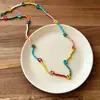 Collar en Capas de Cuentas de Dopamina Colorido para Mujer, Sensación de Alta Gama, Gargantilla de Cuentas Pequeñas, Accesorio Versátil Exquisito de Lujo Ligero de Nicho