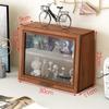 Caja de Almacenamiento Vintage de Madera Maciza Caja Ciega de Taza Caja Tipo Cajón para Muñecas Hechas a Mano Estante de Exhibición de Cosméticos de Escritorio
