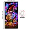 Tela colgante fluorescente de Navidad Papá Noel renos muñeco de nieve cachorro bandera de tela neón decoración de fiesta navideña transfronterizo