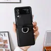 Adecuado para Samsung Z Flip 30% de descuento Funda para Teléfono con Pantalla Plegable Z Flip6/5 Estilo Anillo con Patrón Puro Funda Protectora Anticaída