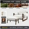 Sofá individual cuidadosamente seleccionado para sala de estar, estilo de mediados de siglo, sofá perezoso de ocio para balcón, sillón retro de madera maciza reclinable de la isla Jersey