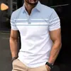 Moda Masculina Plus Size Transfronteiriça Casual Polo de Botão com Estampa 3D Verão Novidades Atacado de Fábrica