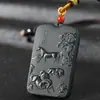 Jade Hetian de Xinjiang Zafiro Verde Torre Primera Calidad Material Fino Cuatro Brazos Guanyin Colgante de Paisaje para Hombres y Mujeres Colgante de Jade