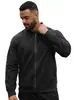 Chaqueta de Suede con Cremallera para Hombre Temu Transfronteriza Europea y Americana, Patchwork de Color Sólido Cuello Alto, Sencilla de Color Sólido Ajustada