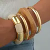 Pulseira de Borda Larga com Superfície de Espelho Europeia e Americana, Venda Quente Transfronteiriça, Pulseira Brilhante Exagerada Personalizada, Pulseira de Resina Acrílica