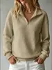 Sudadera de Mujer Waffle Cómoda Holgada Color Sólido Cuello Alto Cremallera Manga Larga Patchwork Otoño Europeo y Americano 2026