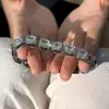Pulsera Reverse Love Ci Cheng Mismo Estilo Lujo Ligero Cubo de Azúcar con Diamantes Brillantes Moda Hip-Hop Tendencia Amor Inverso Estilo Unisex