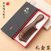 Exquisito Peine de Madera de Sándalo Negro Dorado Pintado Peine de Luna de Madera Entera Engrosada con Grabado para Señoras y Regalos del Día de la Enfermera Regalos de Festival