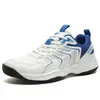 Zapatos Deportivos, Moda Transfronteriza, Zapatos Casuales para Exteriores de Bádminton, Transpirables Antideslizantes para Correr, Zapatos Profesionales de Entrenamiento para Hombre, Blanco y Azul