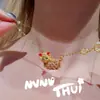 Collar con moneda de dragón esmaltado estilo antiguo bañado en oro, nuevo juego de pulsera floral deslumbrante estilo chino con múltiples flores y diamantes brillantes