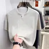 Camiseta de algodón para hombre de manga corta, estilo dos piezas falsas, cuello en V, corte holgado, top juvenil, camiseta de media manga, transmisión en vivo transfronteriza, dropshipping