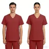 Batas Elásticas de Manga Corta Transfronterizas para Mujer, Ropa de Trabajo Quirúrgica para Hombre, Batas de Aislamiento, Conjunto Médico Quirúrgico de Dos Piezas