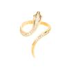 Anel de Cobra Dourado 18K Estilo Frio Europeu e Americano Temperamento de Luxo Leve Anel Ajustável Zircônia Micro-cravada Anel de Cobra