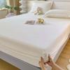 Sombrero de cama de terciopelo de leche al por mayor color sólido cálido colcha individual otoño e invierno franela engrosada funda sujetadora para colchón doble invierno
