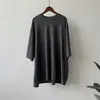 Camiseta casual de cuello redondo y manga corta estilo americano Beishan Tongshu para mujer, top casual holgado de longitud media 82296