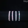 Nuevo Pulsera Colorida de Zirconia Transfronteriza con un Toque de Lujo Ligero, de Nicho y de Alta Gama, Presentando una Sola Fila de Piedras y un Diseño Abierto