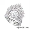 Anillo Geométrico Apilable de Lujo Ligero Europeo y Americano con Incrustaciones de Cobre y Circonita Anillo Abierto Exagerado con Diamantes Completos para Dedo Índice Anillo Versátil para Mano