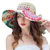 Sombrero de Playa Grande Estilo Coreano para Vacaciones, Protección Solar, Sombrero Anti-Sol, Sombrero de Paja con Ala para Mujer, Sombrero de Sol de Viaje al por Mayor