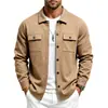2026 Transfronterizo Amazon Otoño/Invierno Premium Europea y Americana para Hombre Holgada Casual Multibolsillos Forrada de Polar Cuello Solapa Chaqueta
