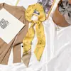 Bufanda Pequeña de Seda para Mujer Estilo Coreano Versátil Letra Geométrica Cinta Diadema Larga Estrecha Elegante de Moda Bufanda Decorativa Multifuncional