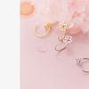 Aretes de plata s925 para mujer estilo coreano pequeños Flor de cinco pétalos calada dulce cortos Gancho para la oreja Aretes elegantes G1943