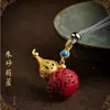 Coleção de Pingentes Naturais de Cinábrio e Areia Roxo-Dourada, Colares de Casal do Ano Zodiacal, Atacado e Dropshipping de Joias e Presentes de Feira Livre