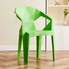 Silla de plástico engrosada para uso en comedores y uso comercial, con respaldo y reposabrazos, adecuada para puestos de comida, mesas de comedor, restaurantes caseros y taburetes de plástico extraespesos