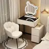 Nuevo tocador retráctil moderno minimalista estilo crema, un artículo imprescindible de alta calidad para dormitorios pequeños y estrechos