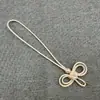 Xiangfei 2M15B-2 corda trançada artesanal com nó de orelha dupla, estilo fresco e simples, adequada para roupas infantis, decoração de bolsa, pingente de celular em acrílico