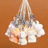 Resina Flocado Lindo Perrito Funda para Teléfono Celular Bolso Colgante Llavero DIY Colgante Colgante Joyería Decorativa Accesorios