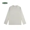Camiseta de Manga Larga de Color Liso de Algodón Puro Estilo Japonés para Hombre, Suéter de Cuello Redondo para Otoño para Hombre, Camisa de Capa Base para Principios de Otoño para Hombre
