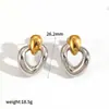 Pendientes Populares de Acero de Titanio en Forma de Media Luna Estilo Ins Europeo y Americano para Mujer Diseño de Nicho Pendientes Elegantes de Acero Inoxidable Dorado y Plateado