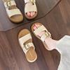 Zapatillas de Suela Blanda Elegantes y de Moda para el Verano 2025 Calzado de Playa Romano Casual y Versátil Nuevo para Mujer