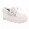 Comercio exterior transfronterizo Zapatos de algodón para mujer 20 años invierno zapatos cálidos con lazo europeos y americanos zapatos planos de talla grande con pelo zapatos de talla grande para mujer