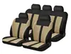 Fundas de Asiento Universales Estilo Comercio Exterior con Diseño de Rayas Verticales y Acolchado Alado, Modernas, Exquisitas y Cómodas, Juego de 9 Piezas para Automóviles de Cinco Plazas