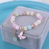 A nova pulseira de cristal de borboleta simples moda cor pequena fresca pulseira de mão feminina barraca venderá ao vivo lote de presente